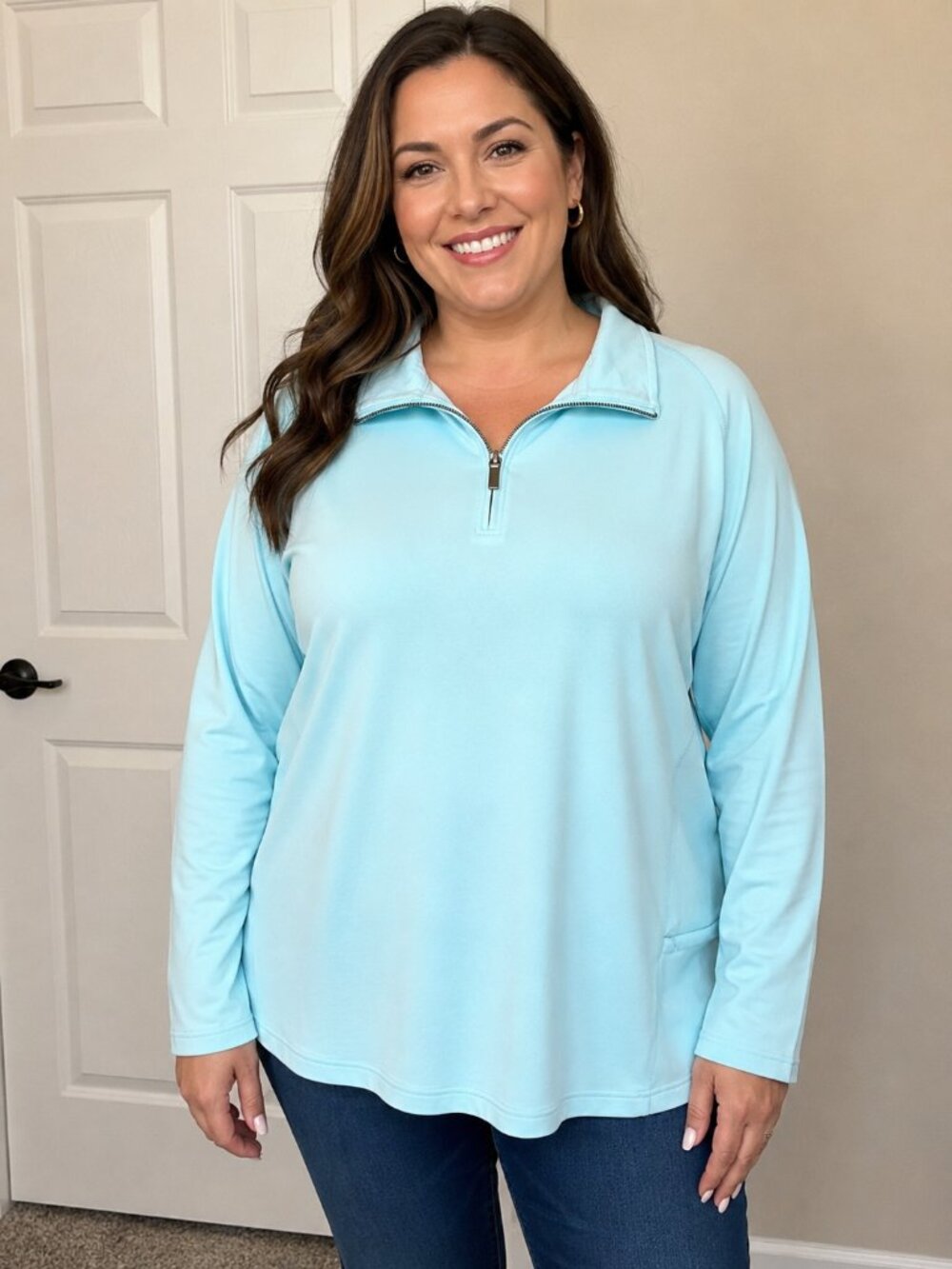 Lands' End quarter zip pullover, size L